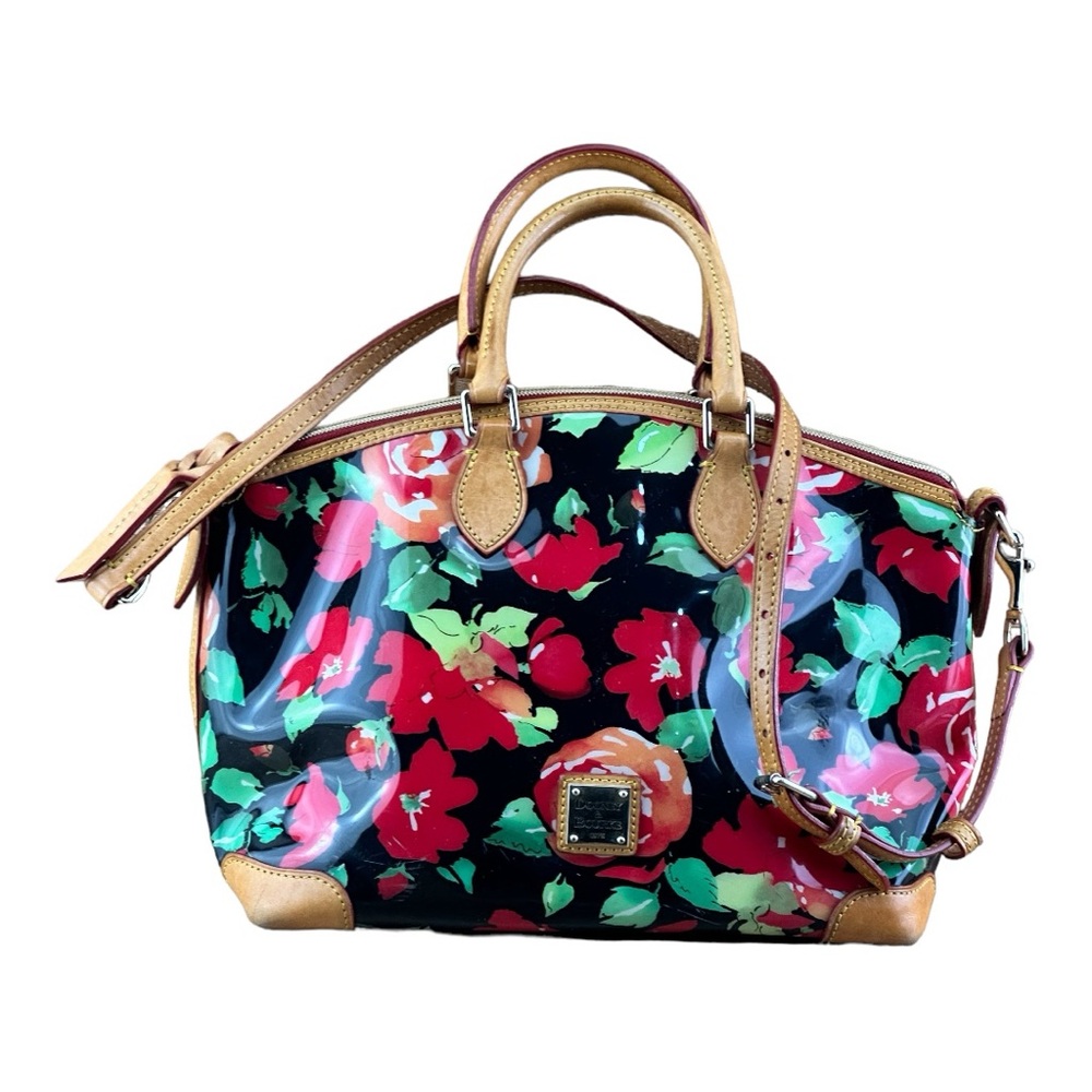 Dooney & Bourke Floral Satchel - Black, Red, Green